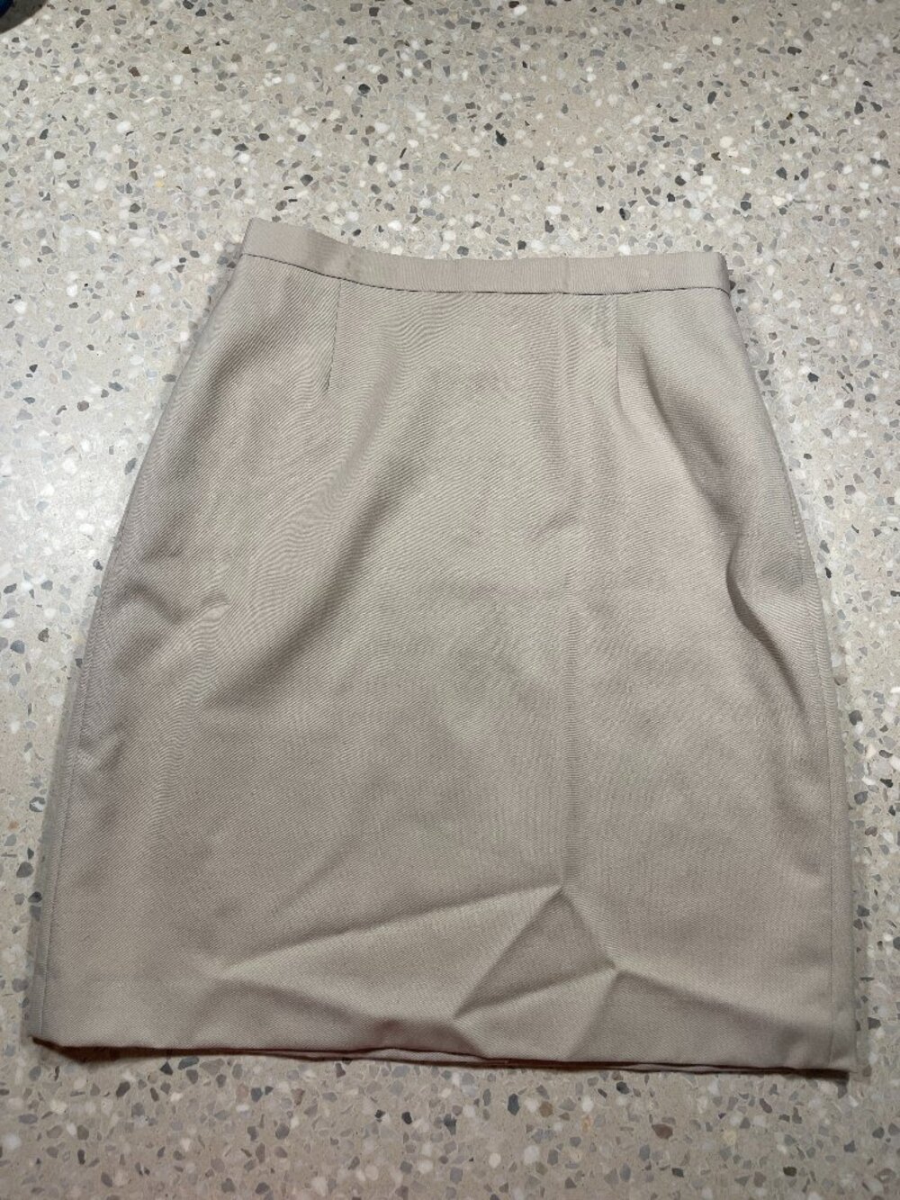 Vintage J.Crew 100% Wool Tailored Mini Skirt Beige Tan Ivory Size 6 Japan Made